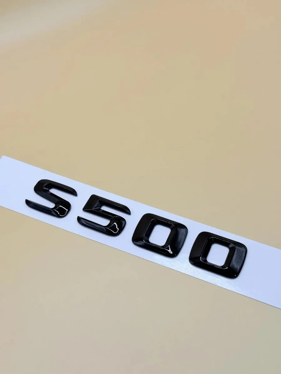 Наклейка Надпись Знак Шильдик Mercedes S500 Black 14см