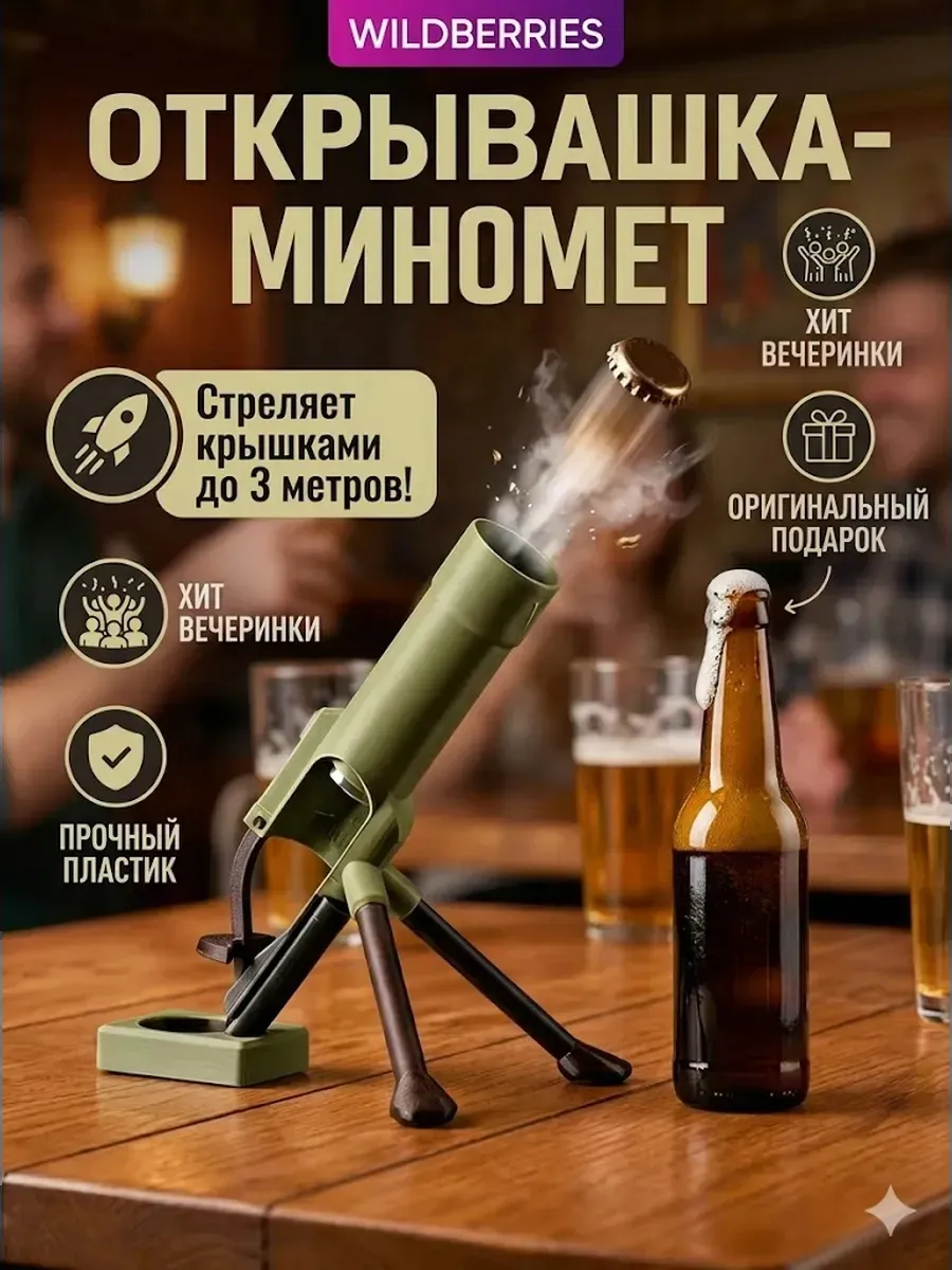 Открывашка для бутылок пивной миномет сувенирная