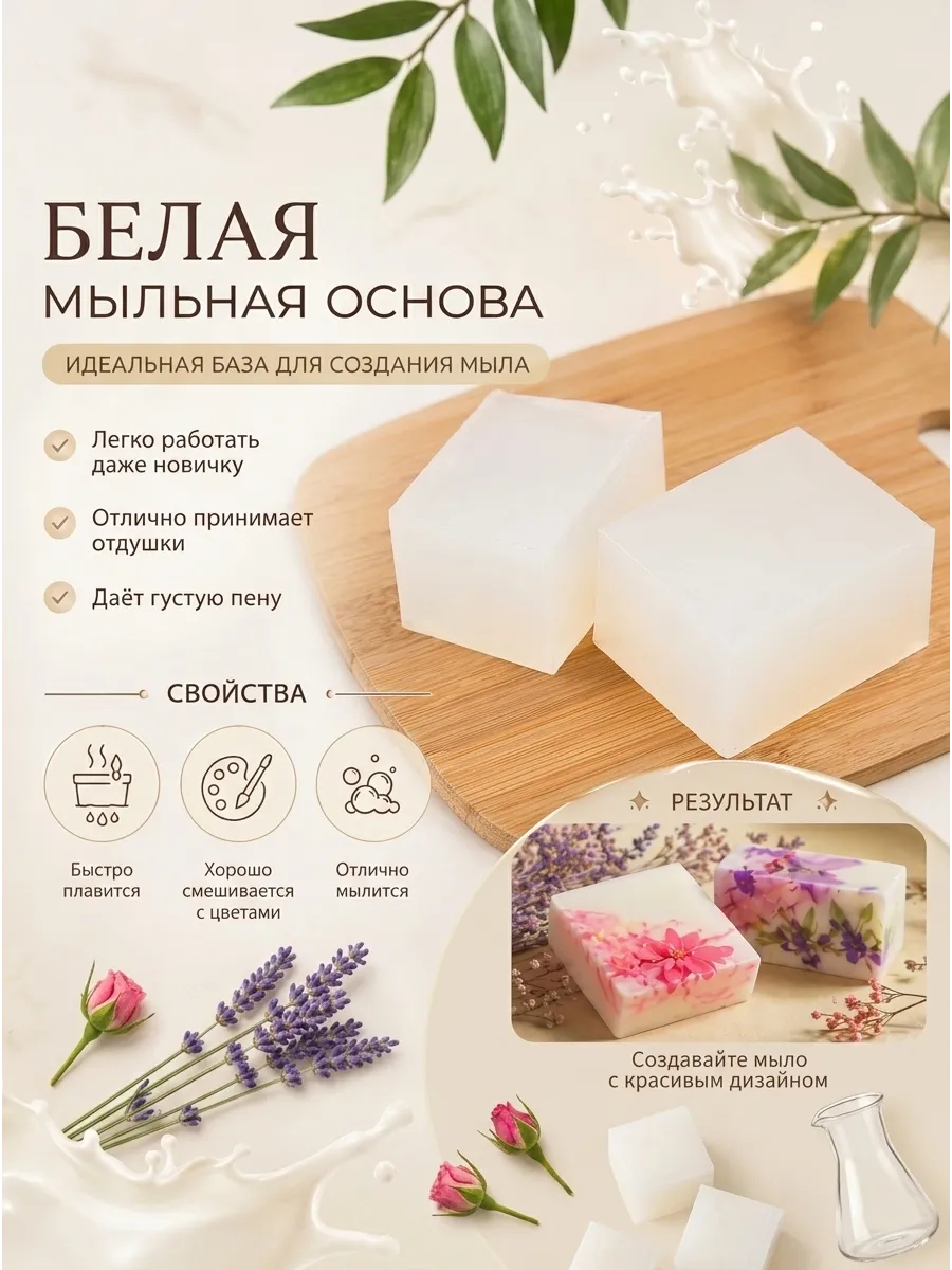 Мыльная основа белая, 1 кг