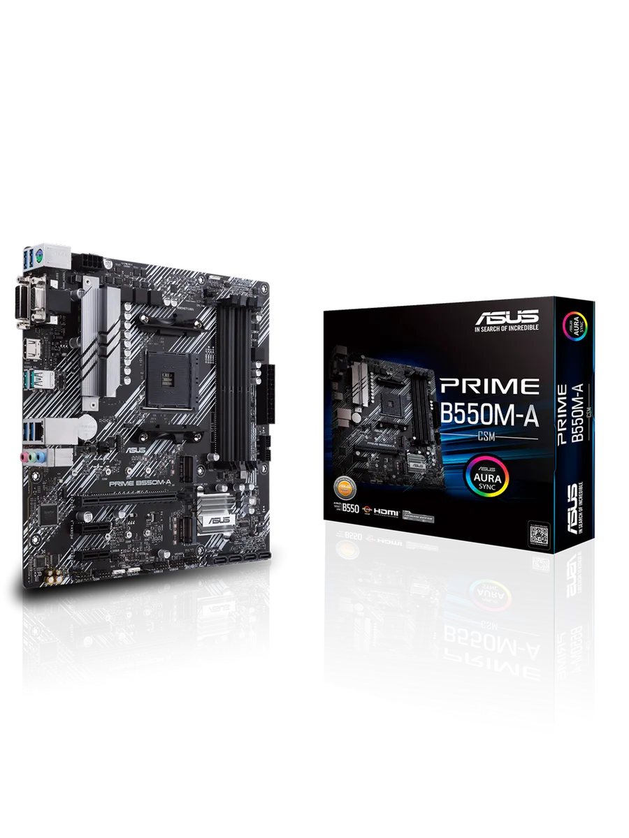 Asus Материнская плата PRIME B550M-A CSM AM4 AMD B550 mATX RTL