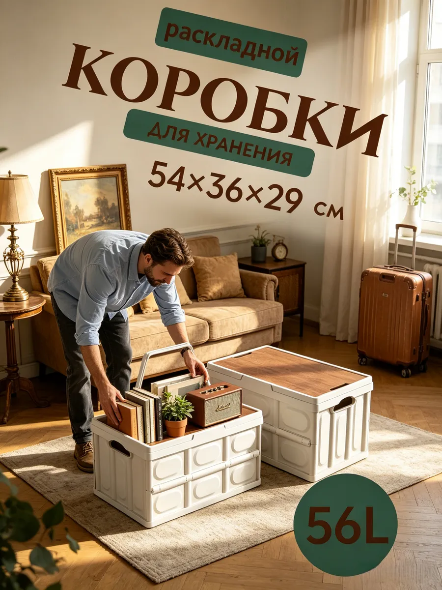 Большая 56 - литровая корзина для пикника