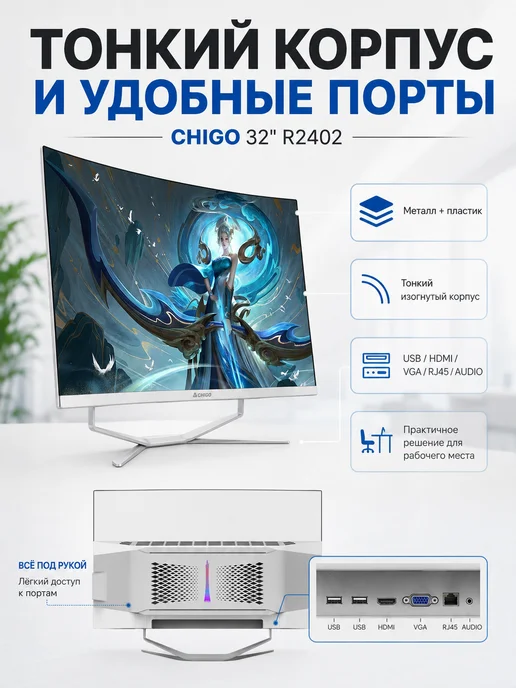 CHIGO 32" Моноблок R3202(Intel Core i7-10750H, RAM 16ГБ), 16 ГБ, фото 4