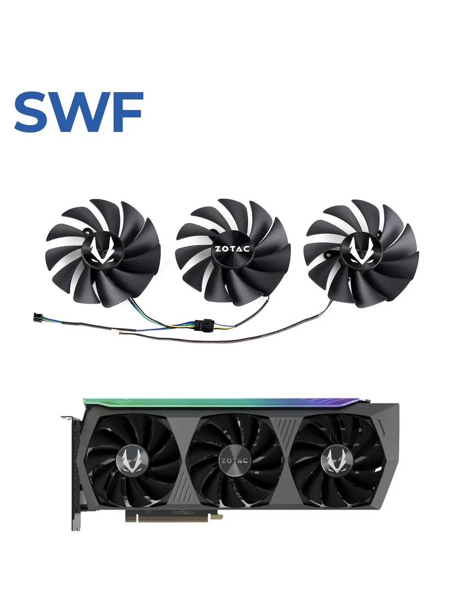 3 Вентиляторa (кулерa) 87мм GA92S2U Для видеокарты ZOTAC RTX