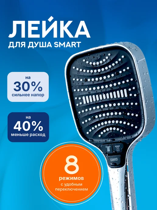 Royal Wash Лейка для душа большая 8 режимов, вариант