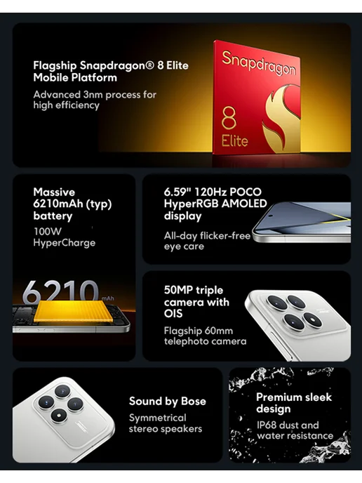 Смартфон Xiaomi Poco F8 Pro 12/512 ГБ, синий, фото 4