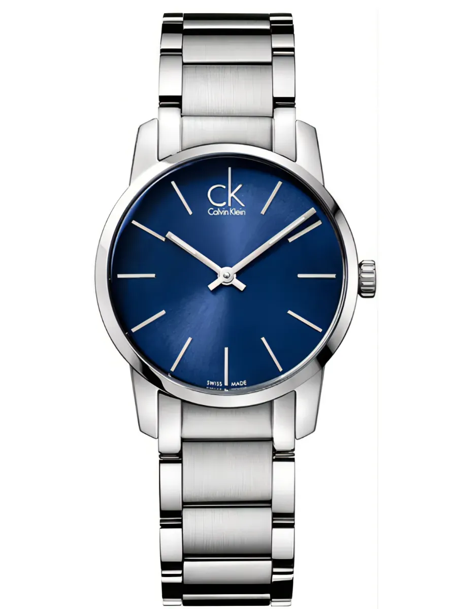 Наручные часы CALVIN KLEIN City K2G2314N, серебристый/синий