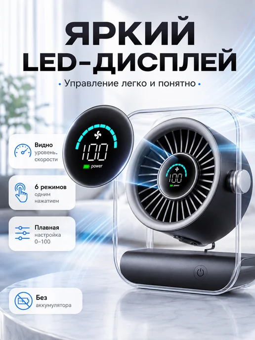 Expert Distribution Вентилятор настольный USB 6 скоростей, мощный, бесшумный, вариант, фото 5
