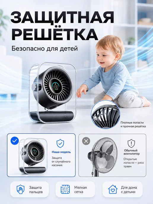 Expert Distribution Вентилятор настольный USB 6 скоростей, мощный, бесшумный, вариант, фото 6