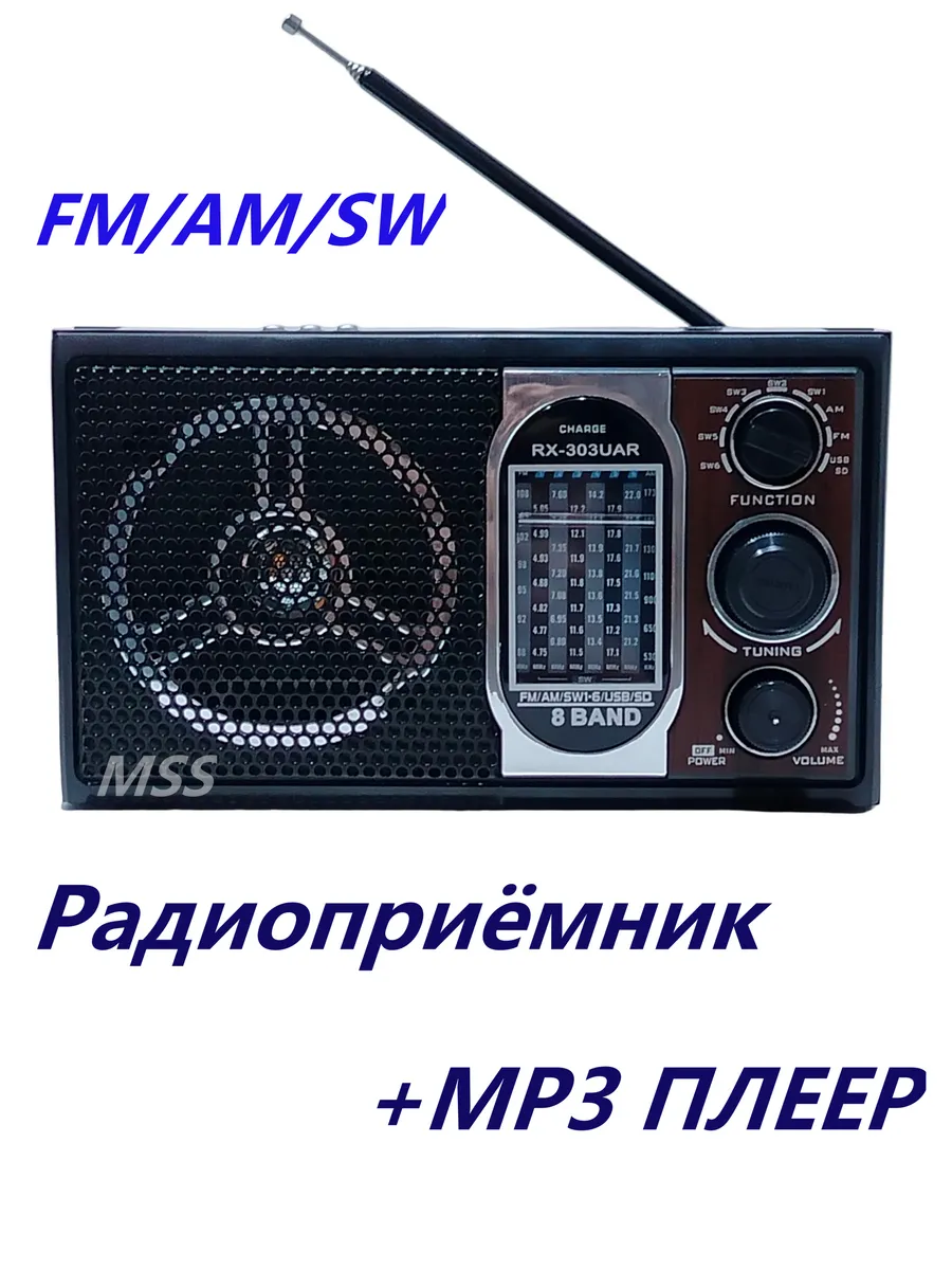 Радиоприемник переносной аккумуляторно-сетевой с MP3 плеером