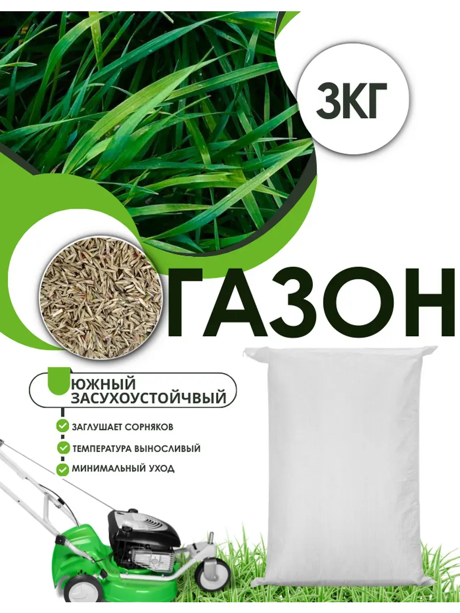 Газонная трава Южная засухоустойчивая смесь для дома и дачи