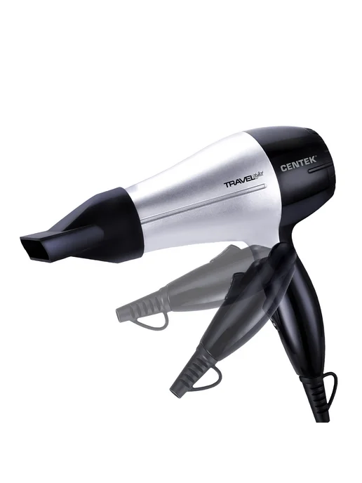 Фен Centek CT-2258  850Вт, складная ручка, 2 режима мощности, 2 режима температуры, черный, фото 3