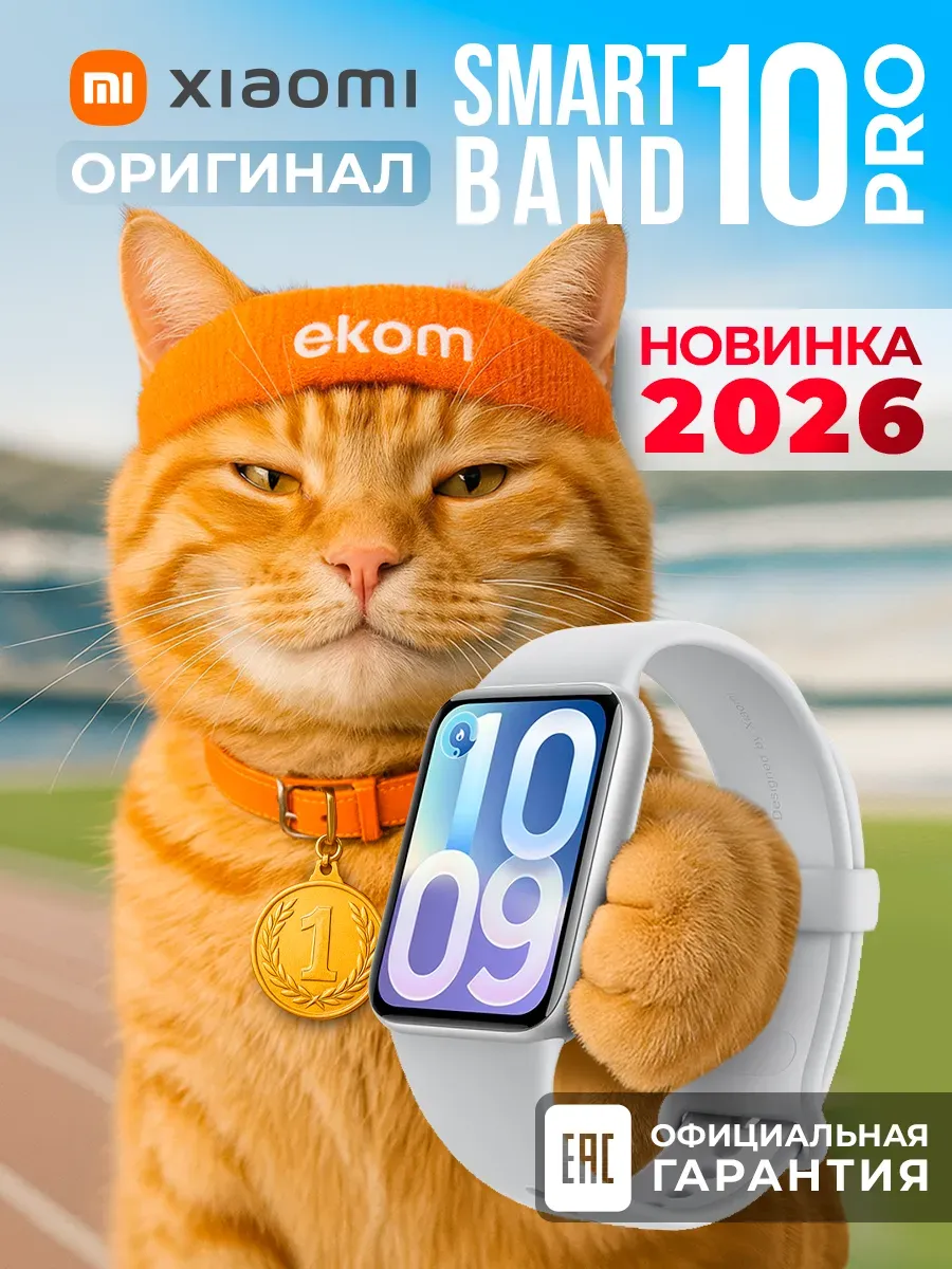 Xiaomi Фитнес-трекер Smart Band 10 Pro RU Glacier Silver