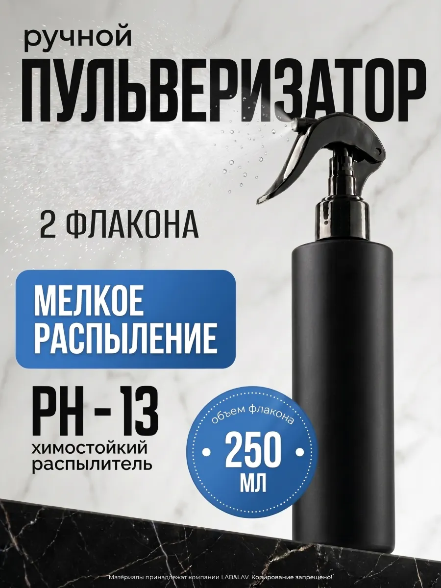 Пульверизатор распылитель универсальный, черный 250мл, 2шт.