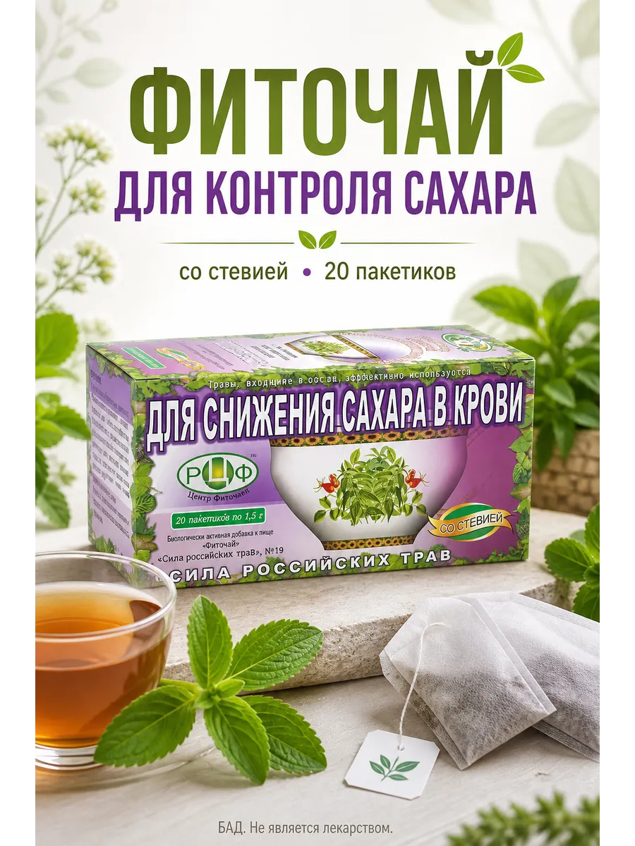 Сила Российских Трав чай №19 Д/сниж сахара ф/п №20