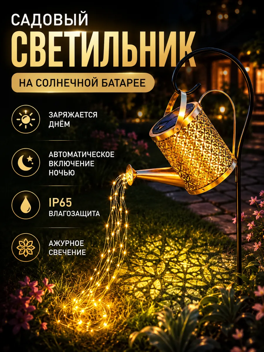 Светильник уличный Лейка на солнечной батарее