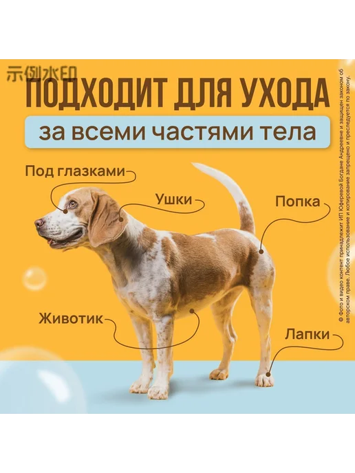 Влажные салфетки-перчатки с шампунем для животных, вариант, фото 2