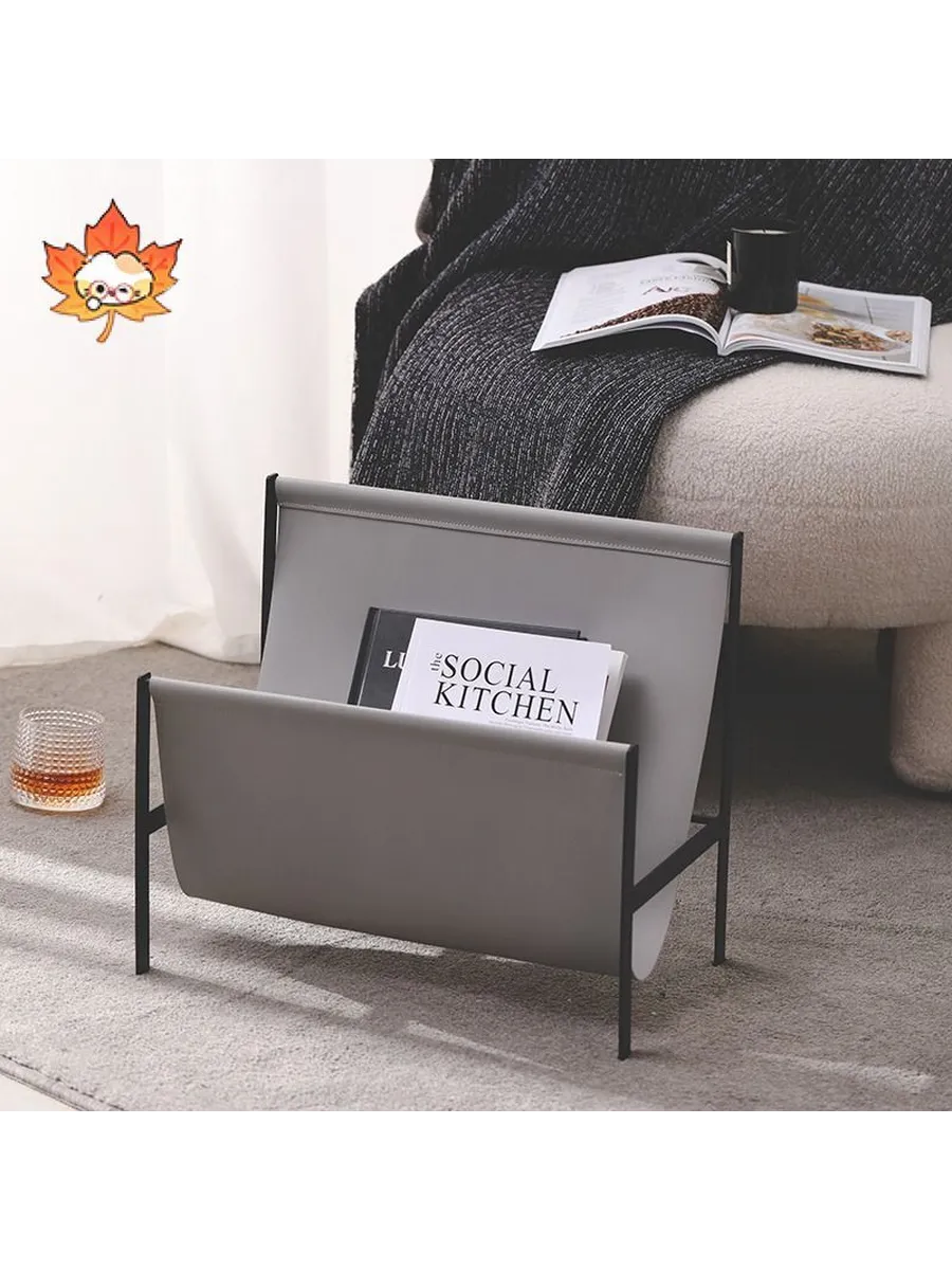Газетница из металла и кожи, 1 шт.
