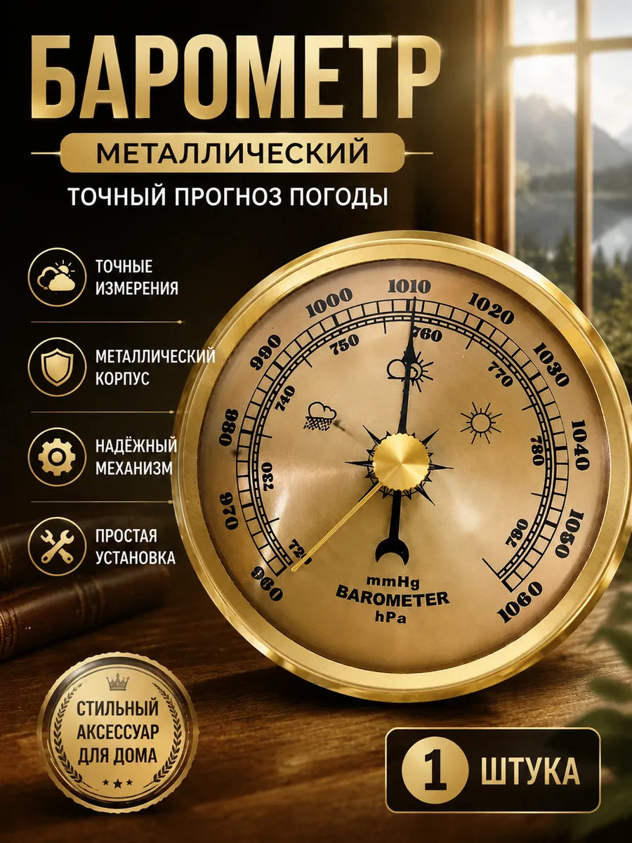 Барометр настенный с термометром и гигрометром