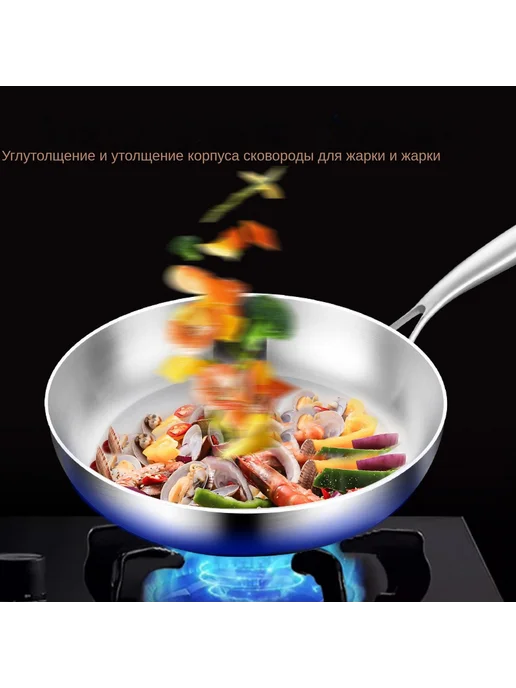 Сковорода, без крышки, с фиксированной ручкой, вариант, фото 3