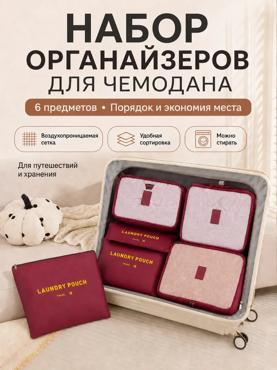 Дорожные органайзеры для чемодана, багажа 6в1