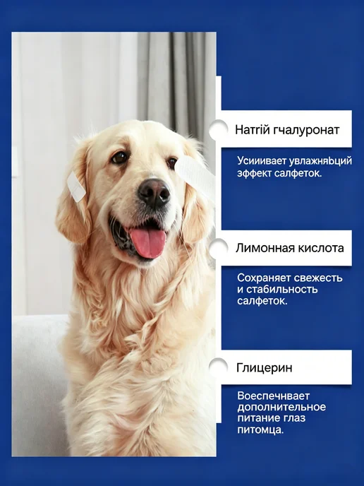 EelJoy Влажные салфетки для ухода за глазами животным 50 шт, 100 шт, фото 3