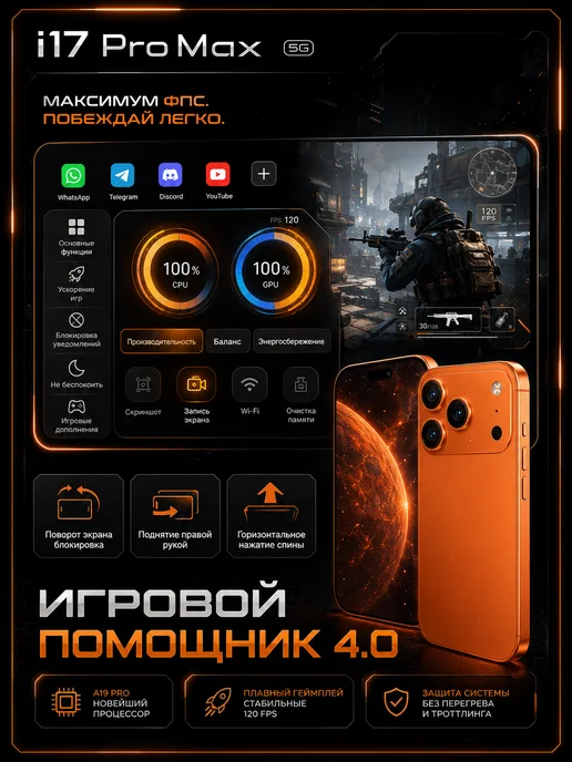 смартфон айфоIn 17 про макс 512 гб 6000мА-ч копия Phone, 512 ГБ, фото 2