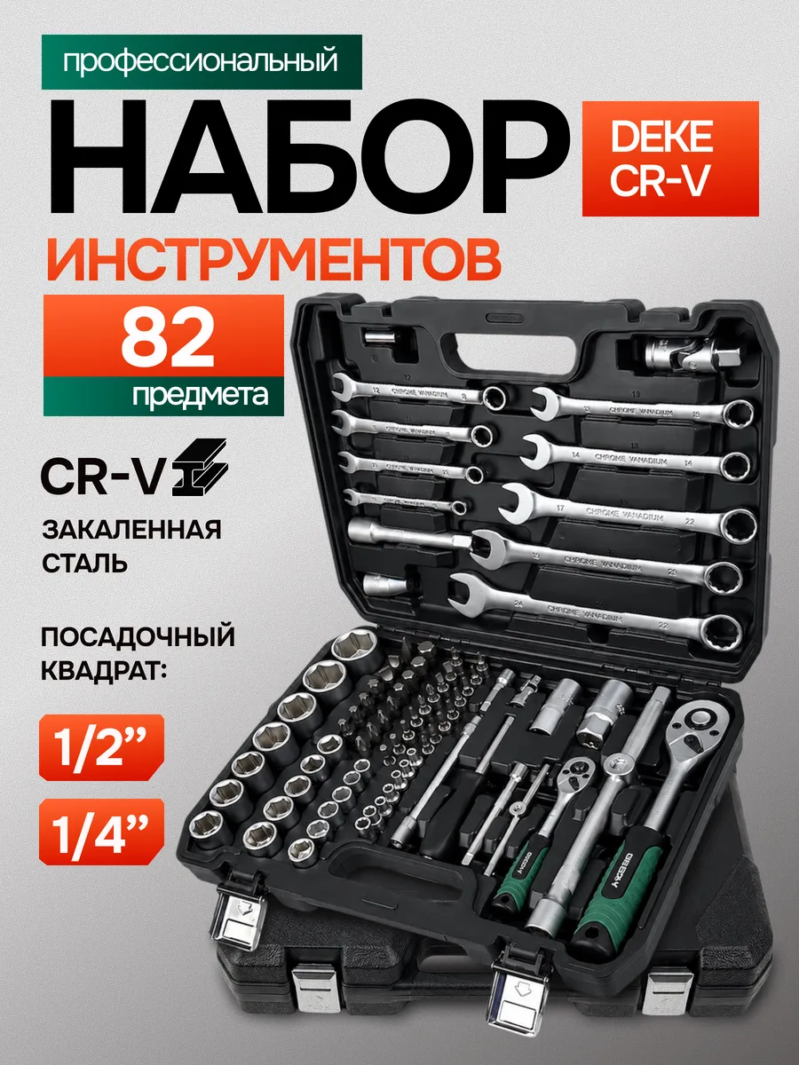 Набор инструментов для автомобиля 82 предмет в кейсе