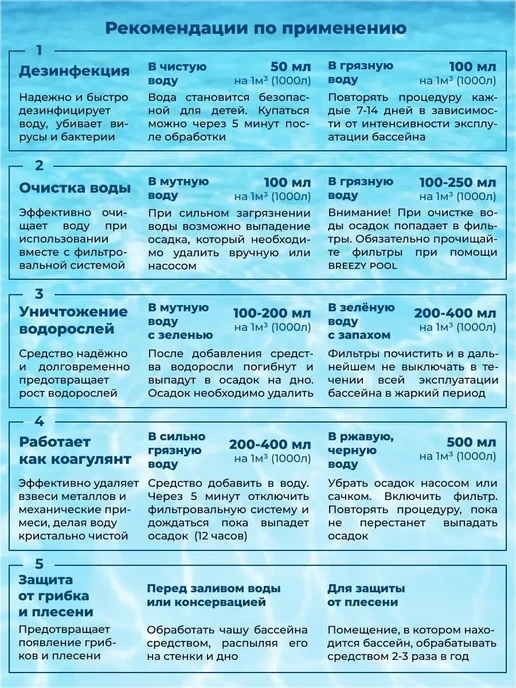 BREEZY POOL Средство для очистки воды, 10 л, фото 2
