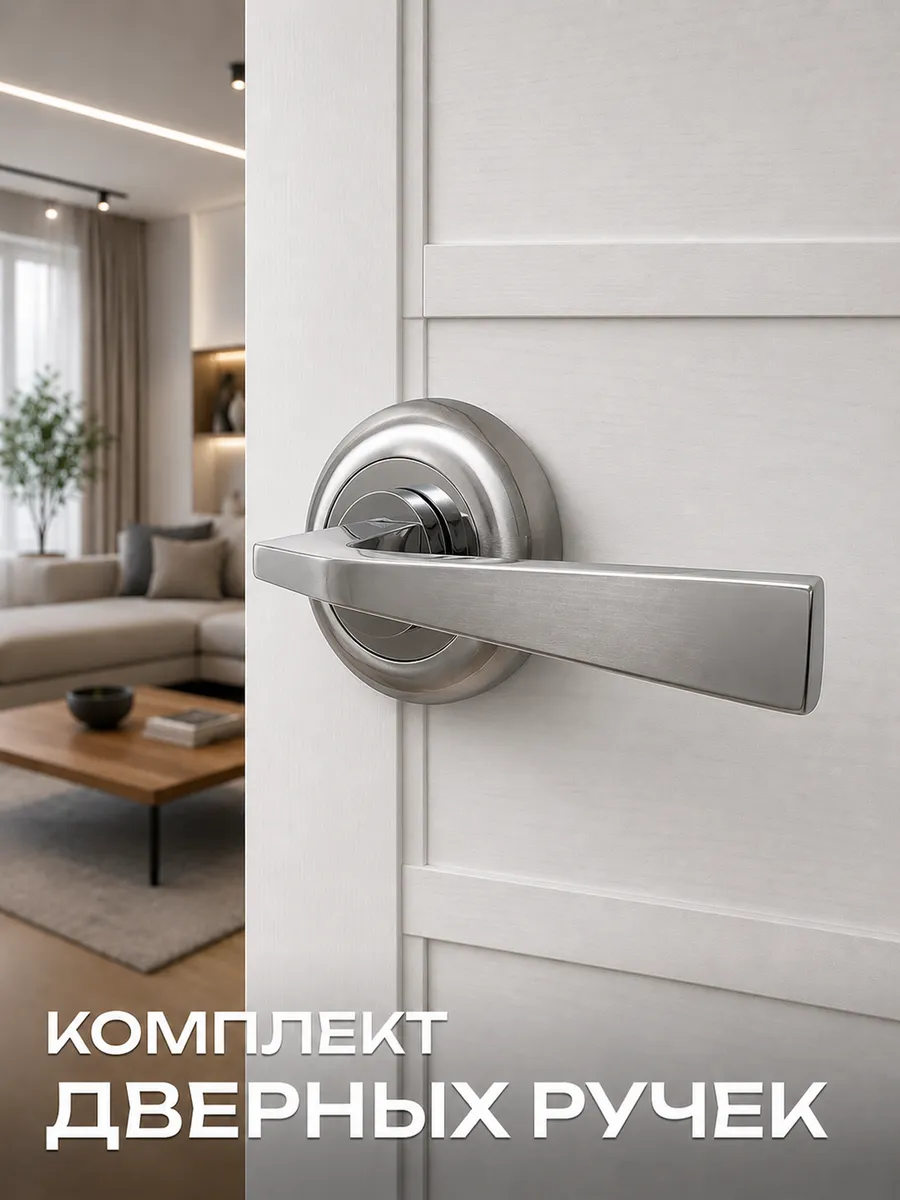 Дверные ручки 2шт никель матированный