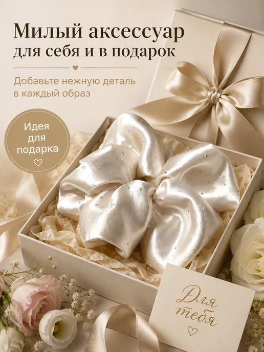 AUVIREC Атласная резинка для волос с декором, зеленый, фото 8