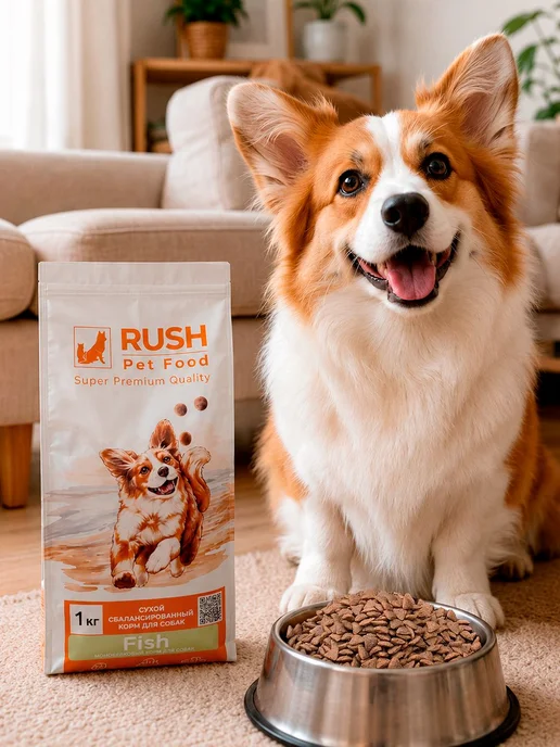 Сухой корм RUSH PET FOOD Монобелковый для собак, рыба, 1 кг, фото 2