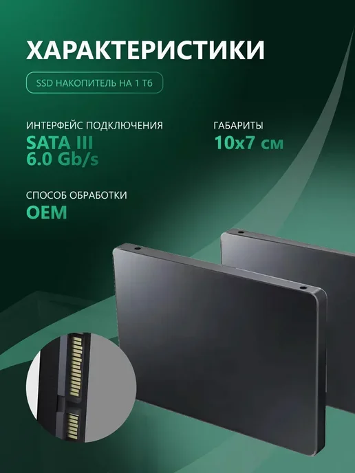 Накопитель твердотельный SSD для ПК 1 ТБ, 1 ТБ, фото 2