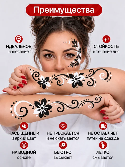 VICATE Аквагрим для лица и тела набор для творчества, черный, фото 3