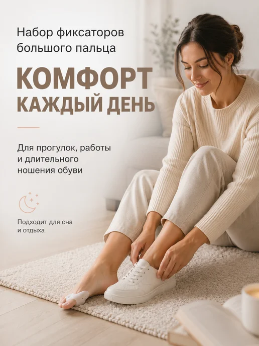 Бандаж для косточки на ноге с разделителем пальцев, 2 шт, фото 4