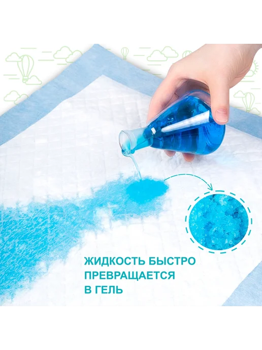 Пеленка для собак одноразовая гелевая Nessy 60х40 см, 50 шт, 60x40 см, 50 шт, фото 2