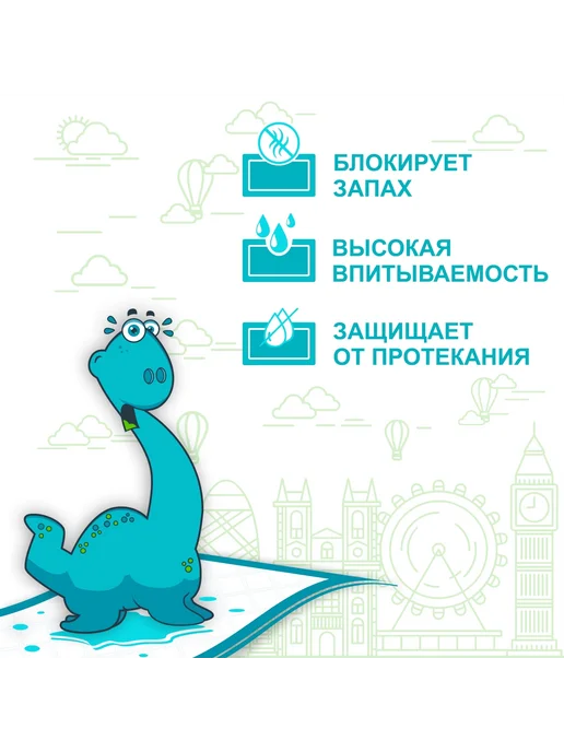 Пеленка для собак одноразовая гелевая Nessy 60х40 см, 50 шт, 60x40 см, 50 шт, фото 5