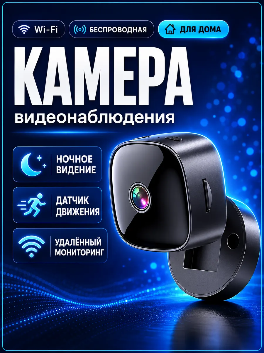 Беспроводная домашняя мини IP камера видеонаблюдения WiFi