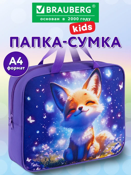 Brauberg Папка сумка для тетрадей, труда, рисования и изо А4 в школу, белый