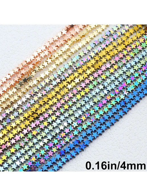 Бусины звездочки 4 мм, синие, 110 шт, 110 шт, фото 2