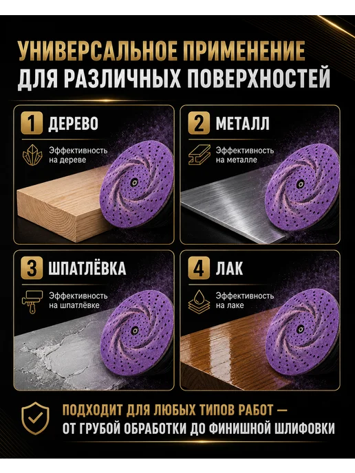 АбразивПРО Круг шлифовальный 150 мм P120, 5 шт, 5 шт, фото 4