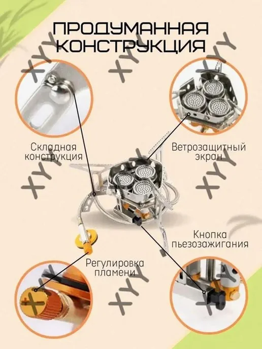 Газовая горелка Горелка газовая туристическая походная плит, вариант, фото 4