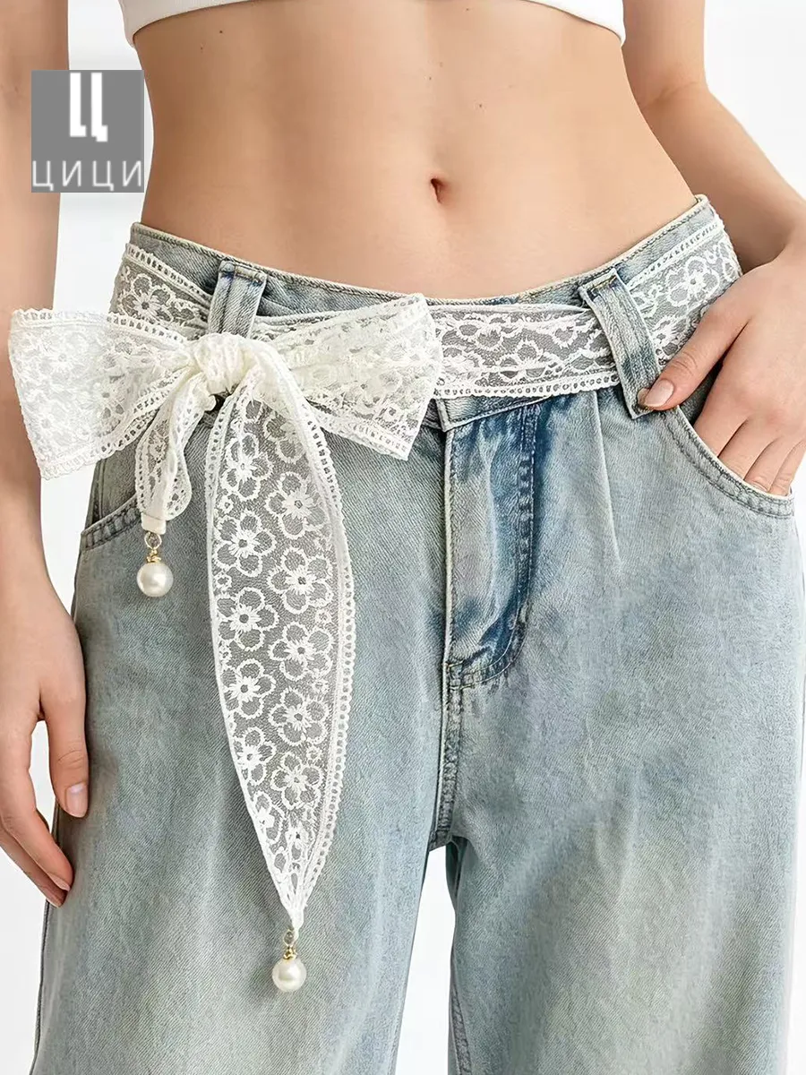 Кружевной пояс Y2K для платья на талию