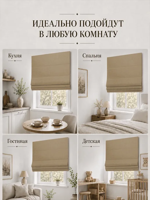 Pasionaria Римская штора блэкаут 140х175 канвас, 140x150, фото 3