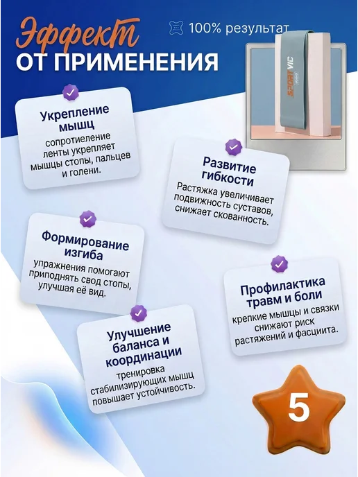 SportVic Резинки для растяжки стоп для художественной гимнастики, вариант, фото 6