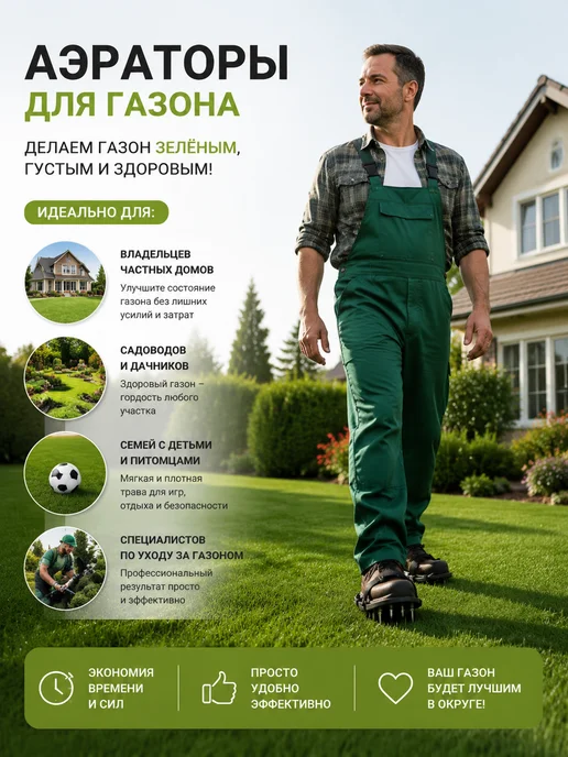 Тапки-амортизаторы для газона с шипами регулируемый ремень, вариант, фото 5