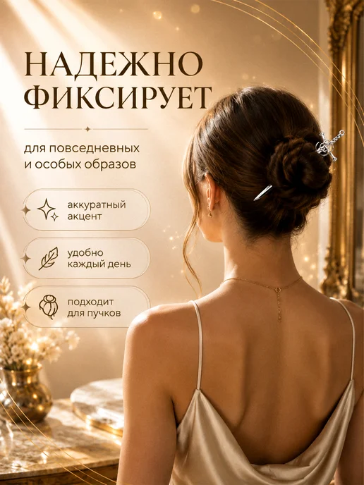 UNITORA Китайская шпилька для волос меч серебряная, серебристый, фото 3
