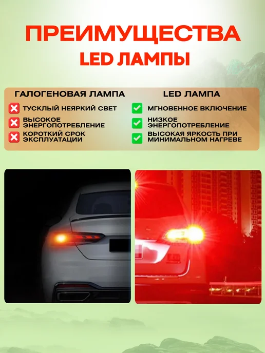 OneVitalet Лампы PY21W светодиодные LED оранжевый свет, 21 Вт, фото 3
