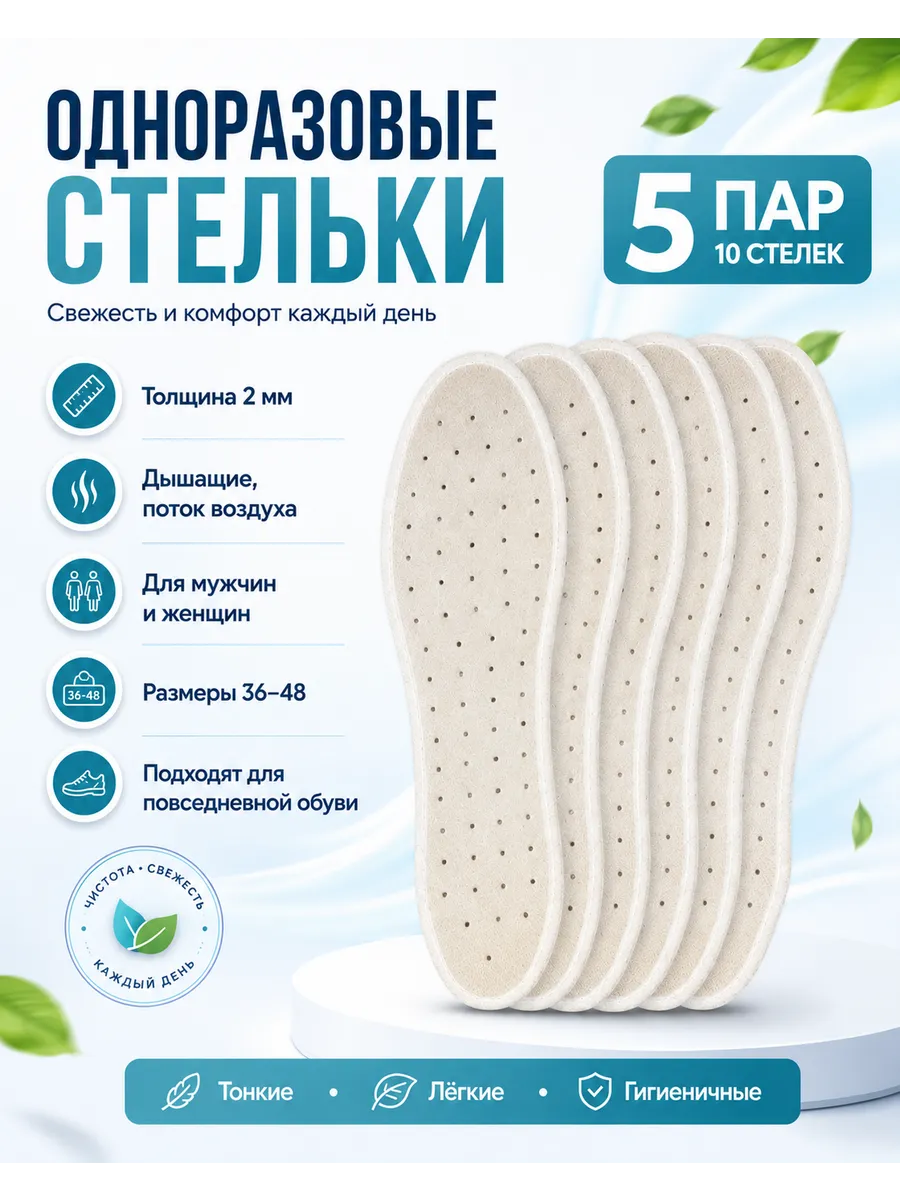 стельки для обуви антибактериальные от запаха летние