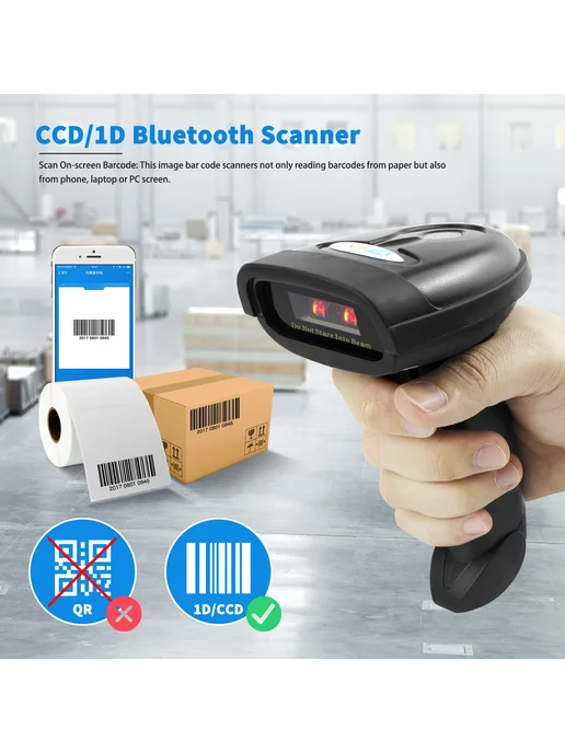 NETUM Сканер штрих-кодов Bluetooth 2D NT-L8BL желто-черный, черный, фото 7