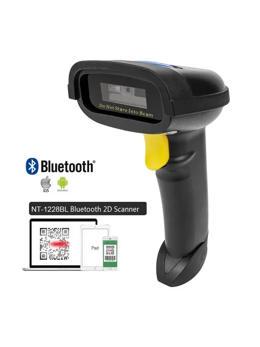 NETUM Bluetooth 2D сканер штрих-кодов NT-1200, черный, черный, фото 4